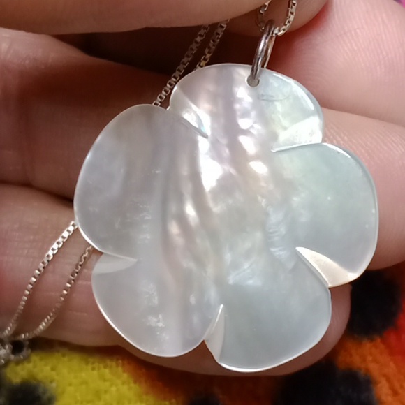 Italy Sterling Silver Carved Mother Of Pearl #A241 - Picture 8 of 9